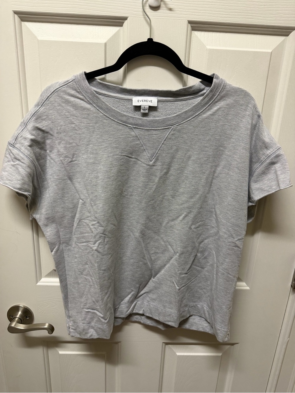 Evereve Heather Gray Short Sleeve Crewneck Top